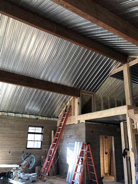 barn metal ceiling in a house|ceiling options for pole barn.